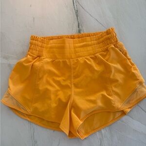 Lululemon Womens Orange Hotty Hot Shorts 2.5”